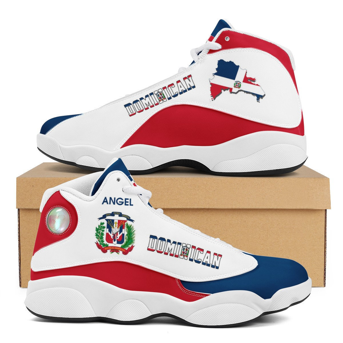 Dominican Country Flag High Top Custom Sneakers Drop Shipping Products 2023 Breathable Comfort Lace Up Shoes Men Basketball Shoe