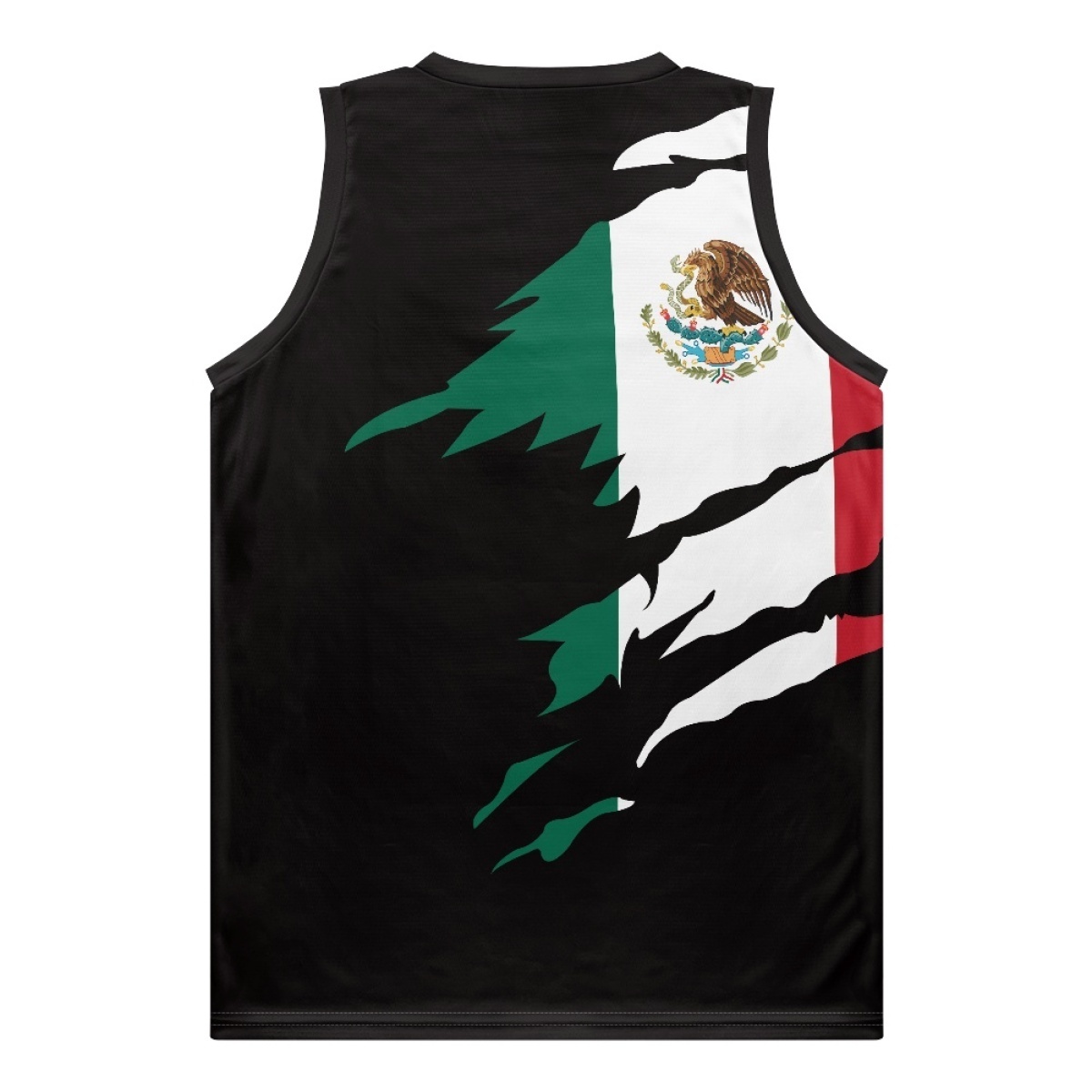 Mexico Flag Basketball Jersey Elastic Quick Drying Sleeveless Sports Vest Personalized DIY Boys Girls Children Mexican Jersey