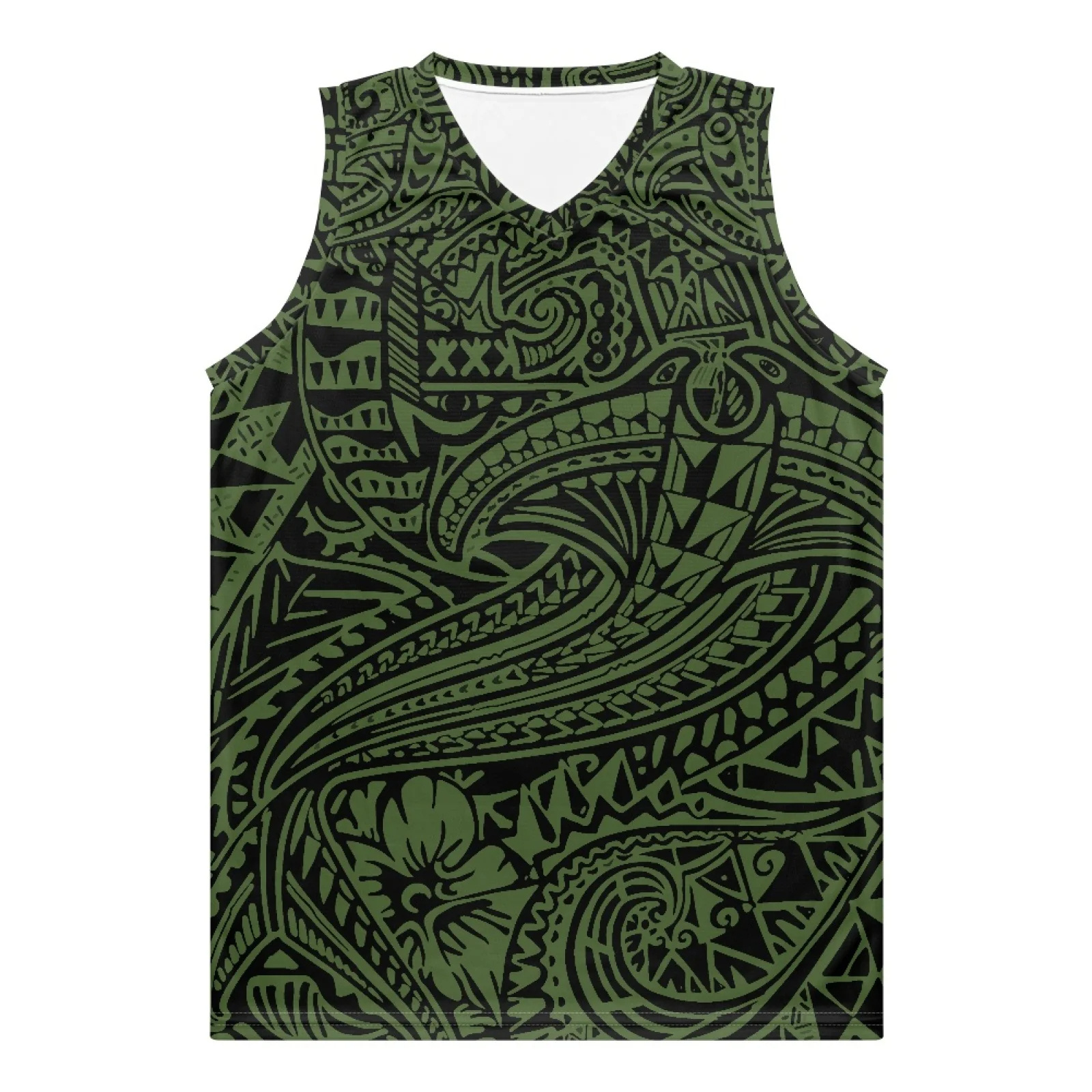 Samoan Tribal Totem Print Boys Girls Sleeveless Basketball Jersey Factory Direct Sales Adult Kids Training Football Jersey Cheap