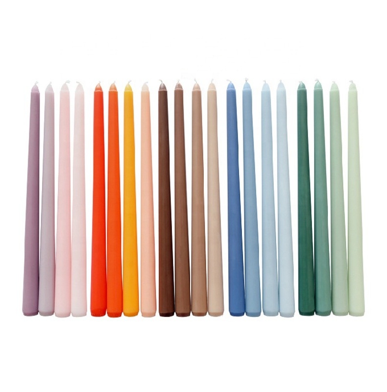 Low Price Wholesale Natural Unscented Soy Wax Paraffin Wax 12 Inch tall colored Dinner taper candles