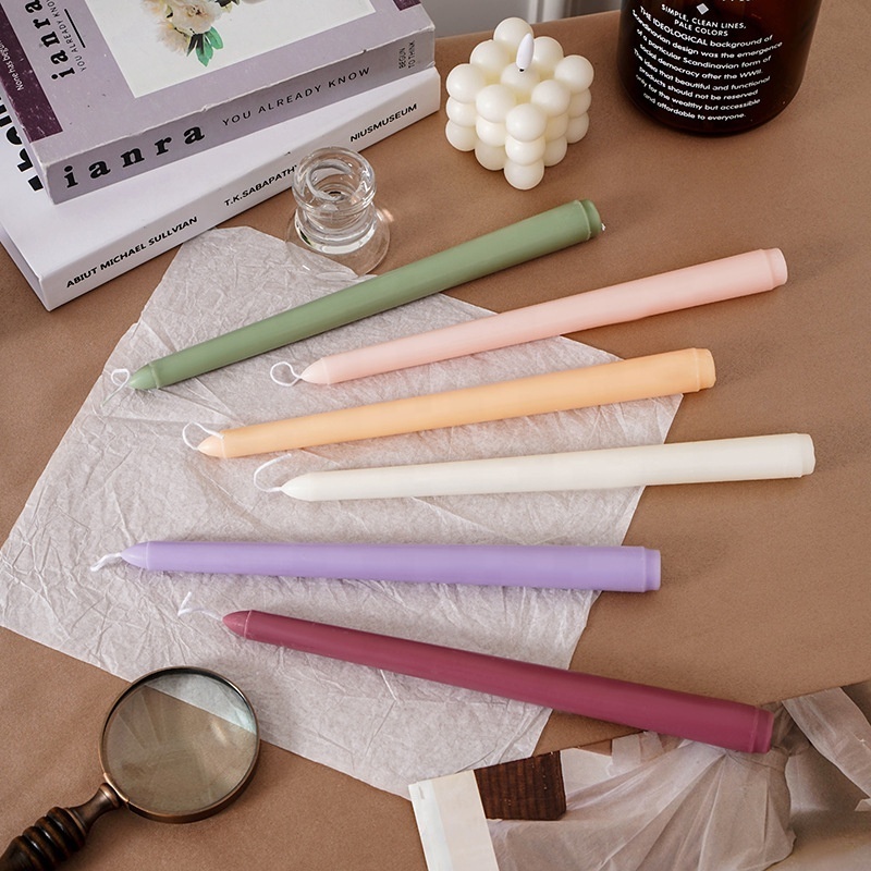 Low Price Wholesale Natural Unscented Soy Wax Paraffin Wax 12 Inch tall colored Dinner taper candles