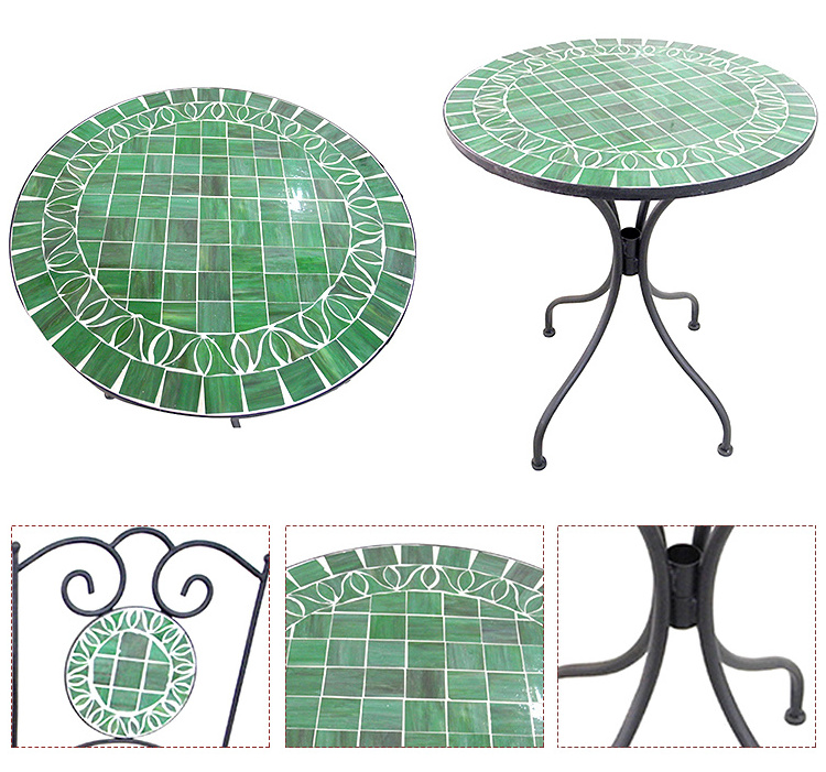 Circle Outdoor Furniture Garden Set Mosaic Table Chairs Garden Treasures Classical Metal Outdoor Furniture Bistro set