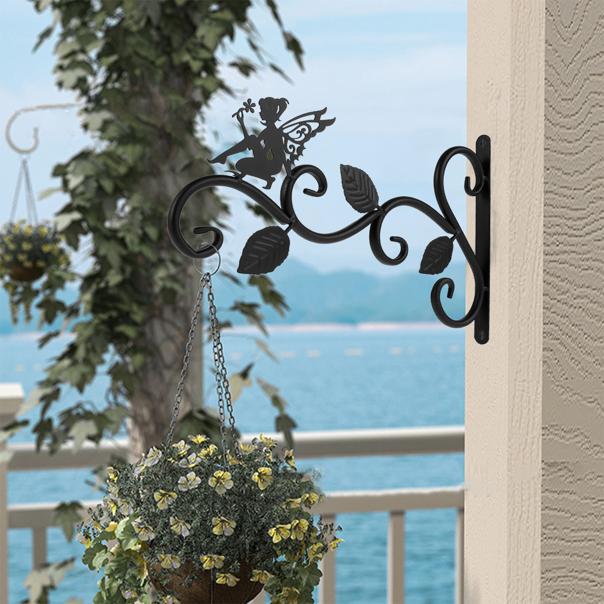 2PCS Hanging Plants Bracket Wall Planter Hooks Flower Pot Metal Iron Lanterns Hanger for Garden Outdoor Indoor