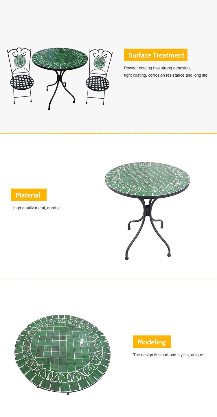 Circle Outdoor Furniture Garden Set Mosaic Table Chairs Garden Treasures Classical Metal Outdoor Furniture Bistro set