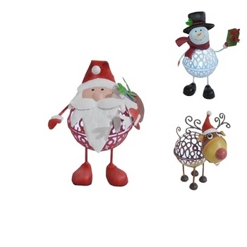 Santa Claus Ornament with Reindeer & Lantern metal craft christmas american christmas decor 2023 new arrivals