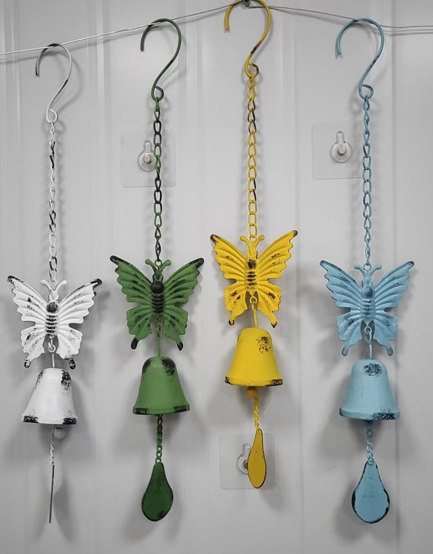 Factory Price 3D Butterfly Wind Chimes Metal Pipe Fan Wall Hanging Outdoor Indoor Home Hanging Decoration Ornaments