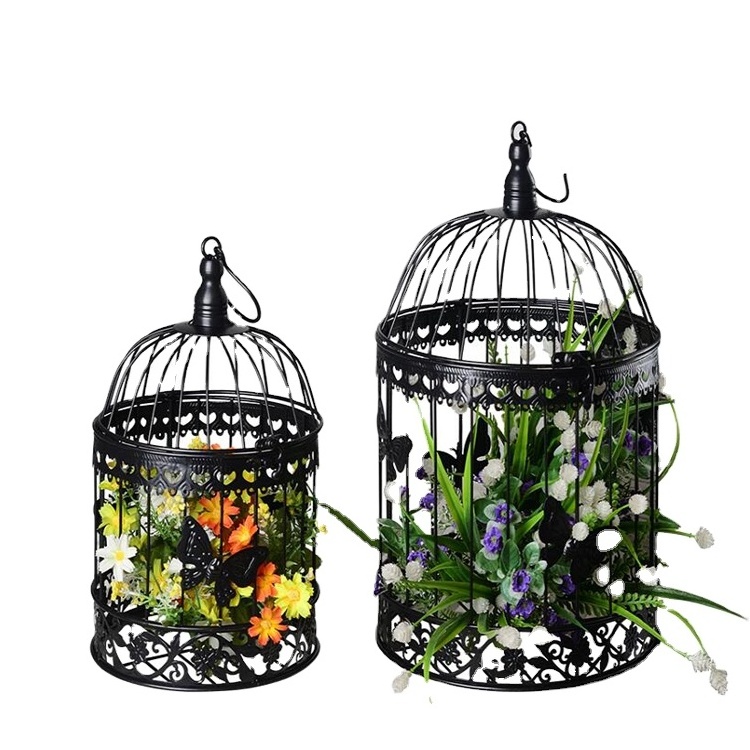 Handmade Classic Stylish Bird Cage Premium Customized New Look Traditional Design Black Candle Holder Metal Material Anniversary