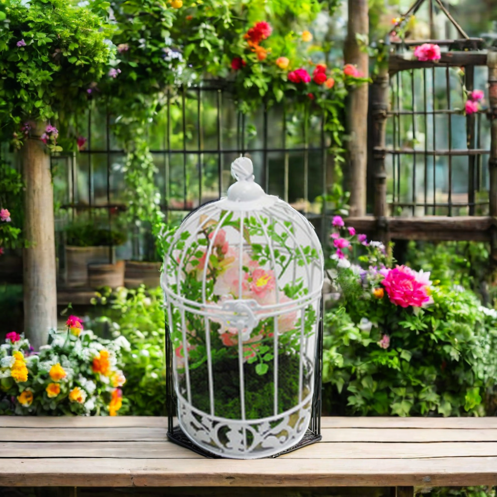 Handmade Classic Stylish Bird Cage Premium Customized New Look Traditional Design Black Candle Holder Metal Material Anniversary