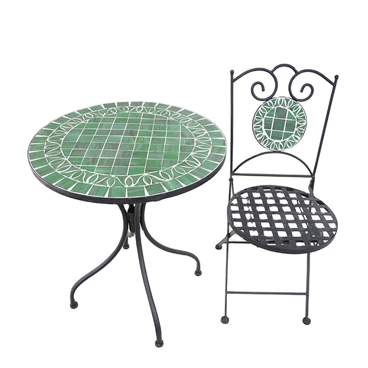 Circle Outdoor Furniture Garden Set Mosaic Table Chairs Garden Treasures Classical Metal Outdoor Furniture Bistro set