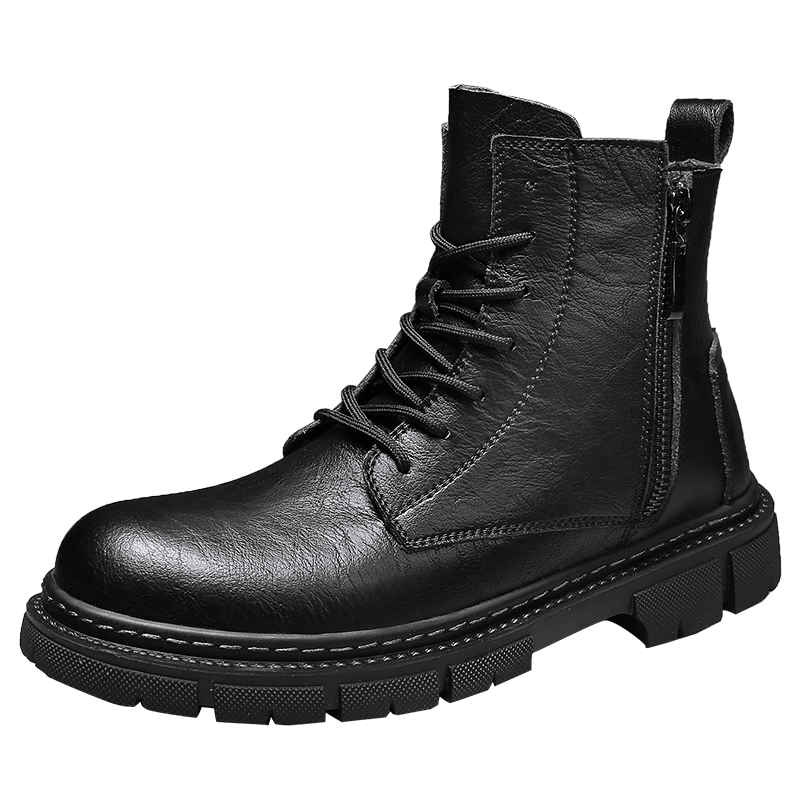 Men's medium top British style retro versatile anti-skid breathable Martin boots