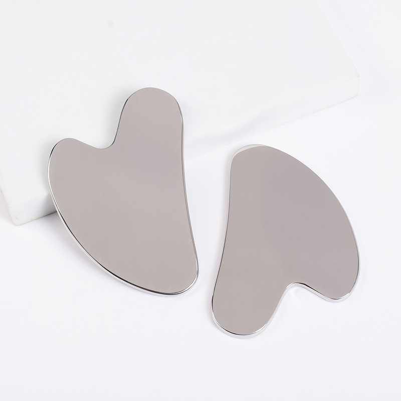 High quality masseur de visage stainless steel gua sha heart shape metal gua sha