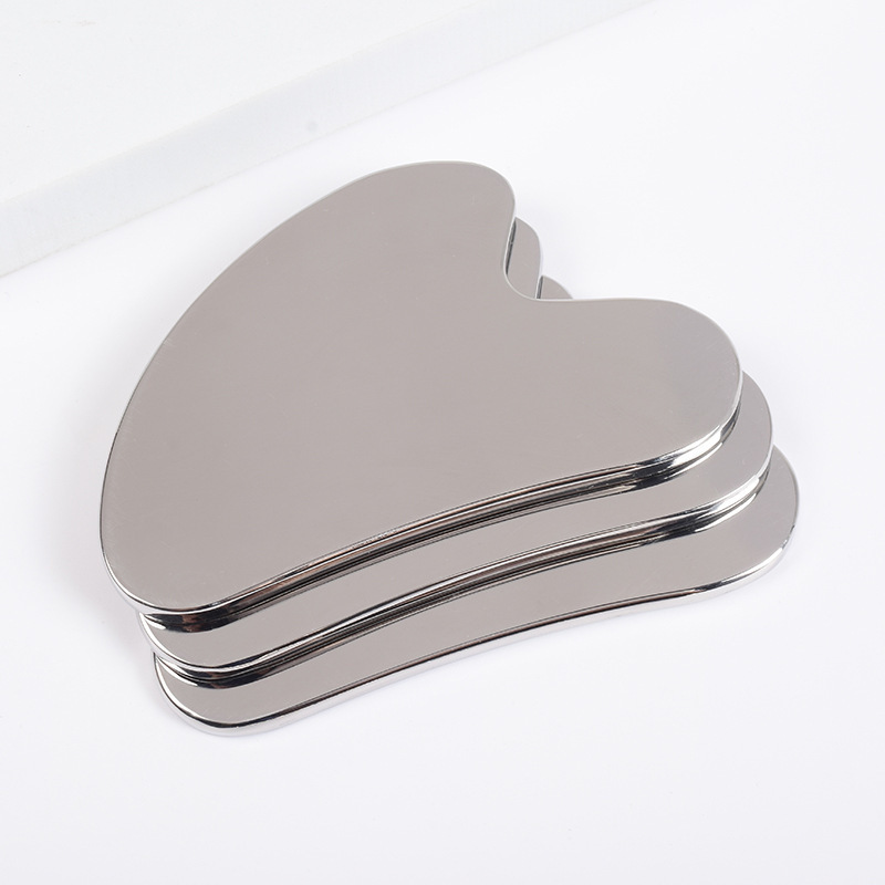 High quality masseur de visage stainless steel gua sha heart shape metal gua sha