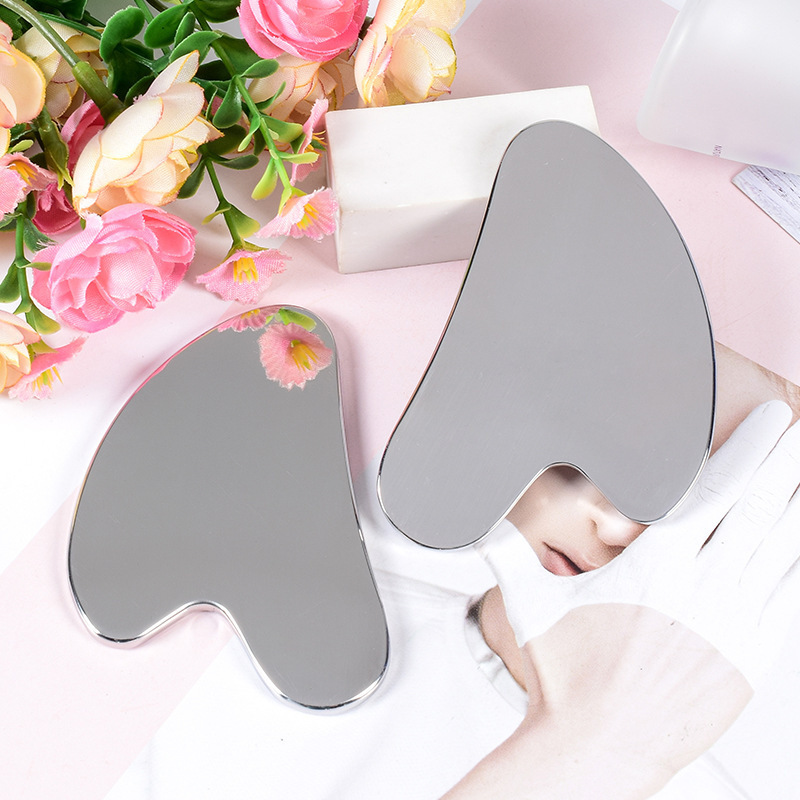 High quality masseur de visage stainless steel gua sha heart shape metal gua sha