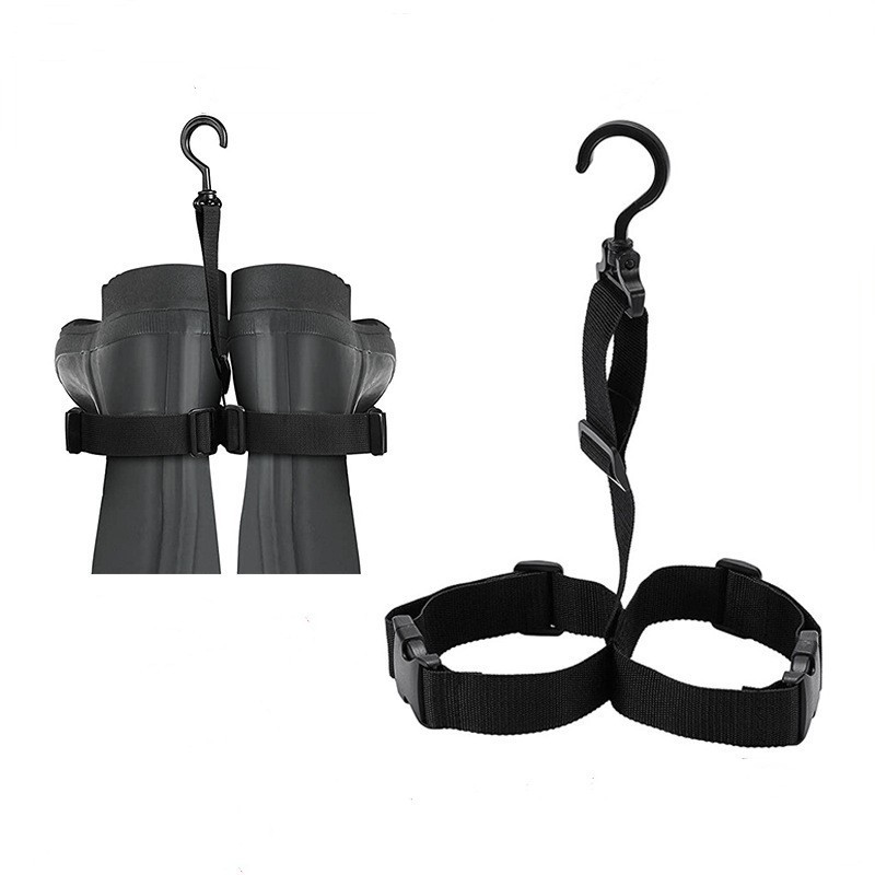 Custom Fishing Wader Boots Water Boot Drying Rack With Adjustable Belt and Swivel Hook Boots Hanging Strap For Storage Drying