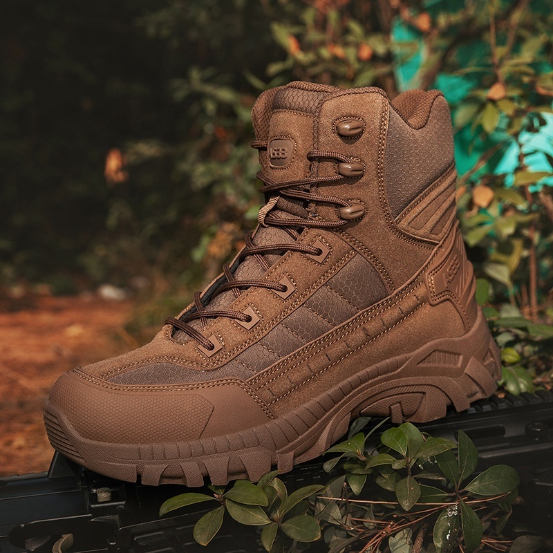 2024Wholesale Rubber Leather Shoes Climbing Hiking Desert Tactical Delta Combat Boots