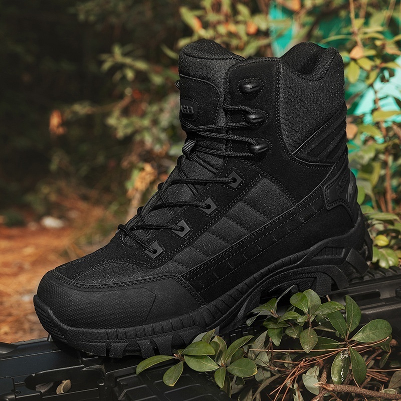 2024Wholesale Rubber Leather Shoes Climbing Hiking Desert Tactical Delta Combat Boots