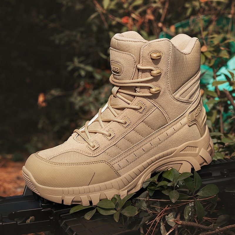 2024Wholesale Rubber Leather Shoes Climbing Hiking Desert Tactical Delta Combat Boots