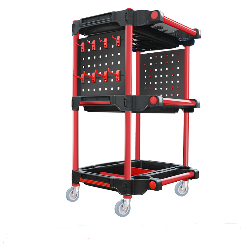 3 Shelf Multifunctional Auto Repair Tool Cart   Car Detailing Trolley Detailing Cart Mechanic Tool Cart