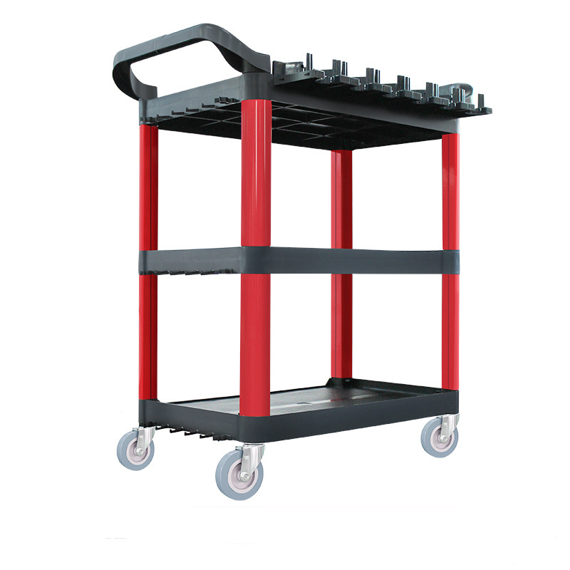 3 Shelf Multifunctional Auto Repair Tool Cart   Car Detailing Trolley Detailing Cart Mechanic Tool Cart