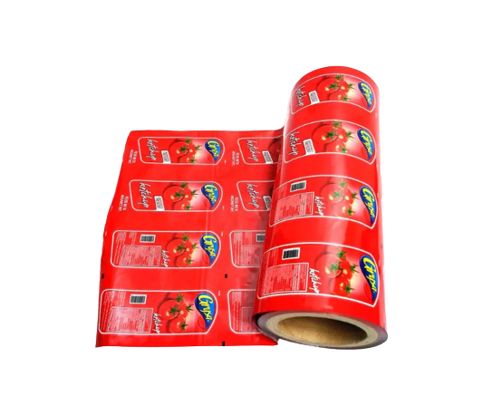 Custom printing aluminum foil laminating plastic film roll for liquid sachet tomato paste automatic packaging materials