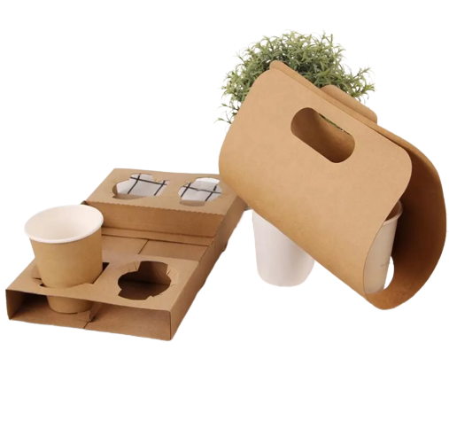 Factory Price Corrugated Paper 4 Cup Coffee Paper Carrier Cup Holder Tray Cup Carton Box for Takeaway Beverage Drinks