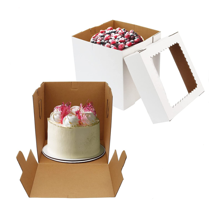 Easy Assemble 10,12,14,16 Inches Wedding Large Cake Box White Corrugated Tall Cake Box