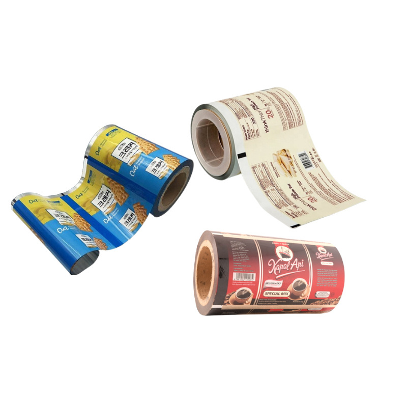 Custom printing aluminum foil laminating plastic film roll for liquid sachet tomato paste automatic packaging materials