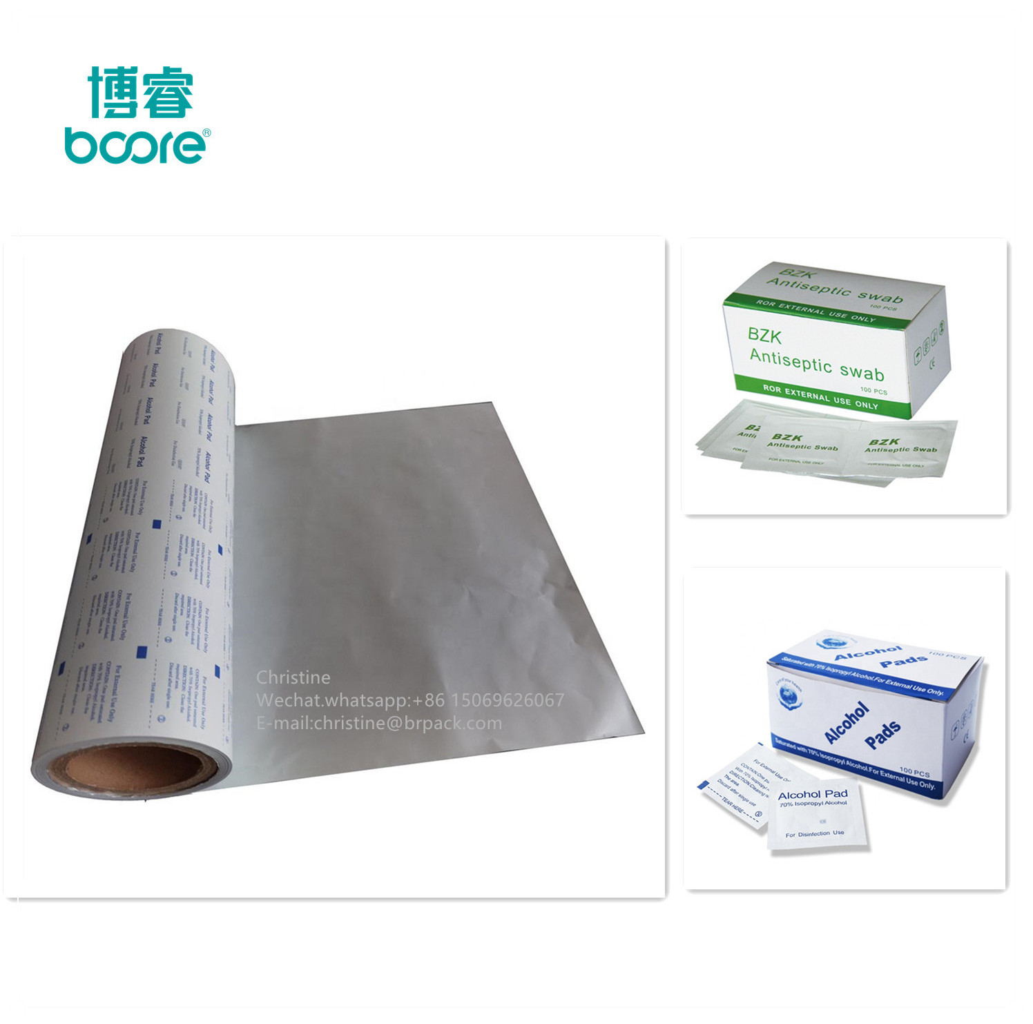 73gsm 600mm Pharmaceutical Aluminum Laminated  Paper for Alcohol Prep Pads Alcohol Swabs Sachet Packaging