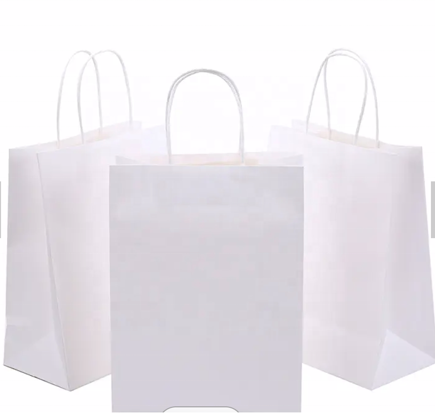 Premium packaging paper bags with handles  sac papier kraft customized you own logo for coffee packaging bags