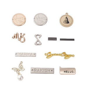 High Quality Custom Brand Metal Label Plate Tag Embossed Nickel-Free Custom Metal Logo for Clothes