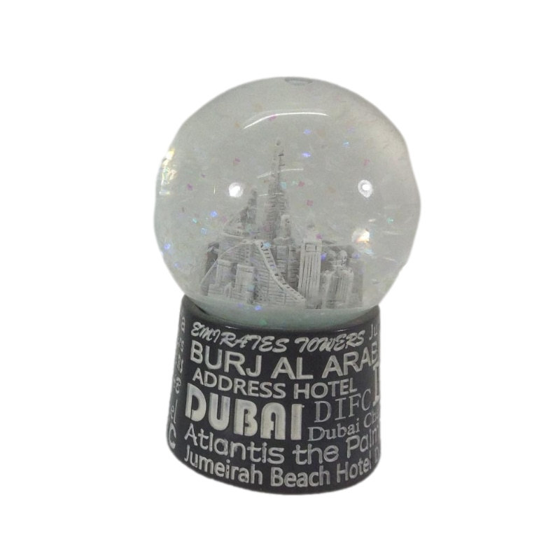 Custom Dubai Christmas Souvenirs Santa Claus Resin Water Snow with Light Globe