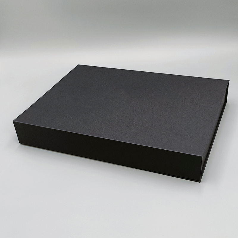 Custom luxury flip top cardboard black paper magnetic gift box packaging with foam insert