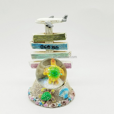 Custom Snow Globe seaside Tourist Gifts Resin turtle beach snow globe souvenirs snowball marine style ocean life snow globe