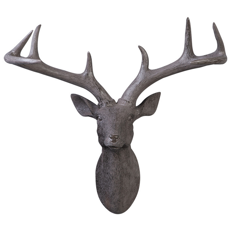 American deer head wall decoration wall decoration on the porch wall