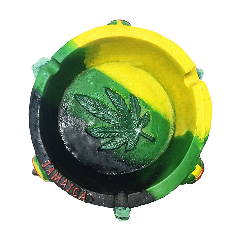 Customized Rasta Man Jamaican Ashtray Ash Bob Marley Gift Item resin stone ash tray souvenir round man shape cigarritte ashtray