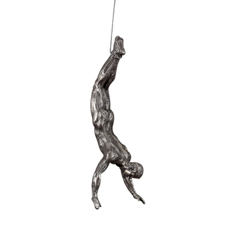 Modern metal art interior decorative wall hanging climbing man bronze sculpture wall decoration