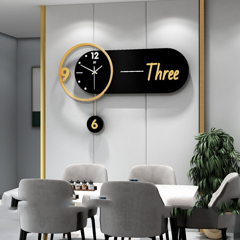 Modern light luxury clock and wall clock family living room creative fashion table simple atmosphere decoration