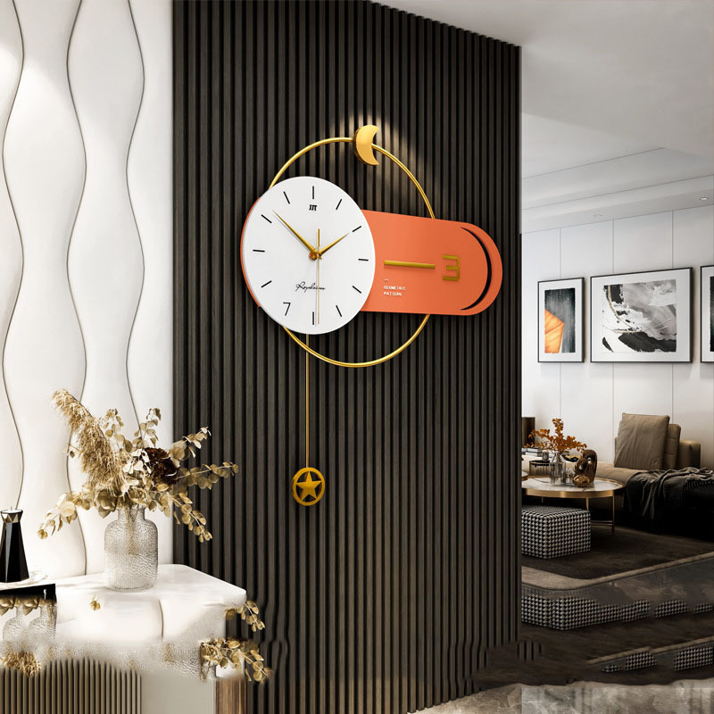 Modern light luxury clock and wall clock family living room creative fashion table simple atmosphere decoration