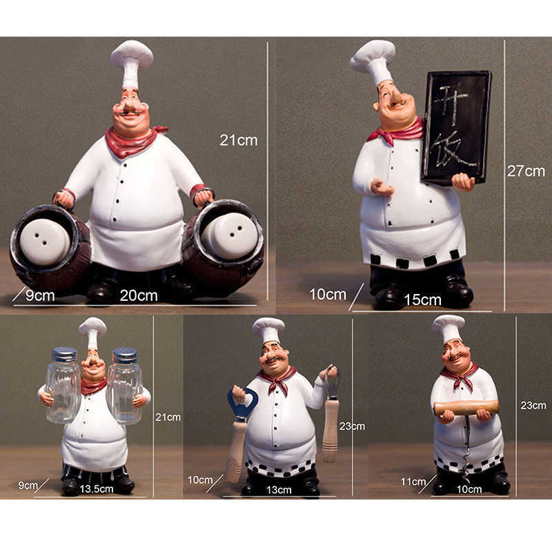 customized Resin Chef Figures Ornament Chef Statue Kitchen Decor Figurine Cook Model Statue Home Decor for Kitchen Restaurant