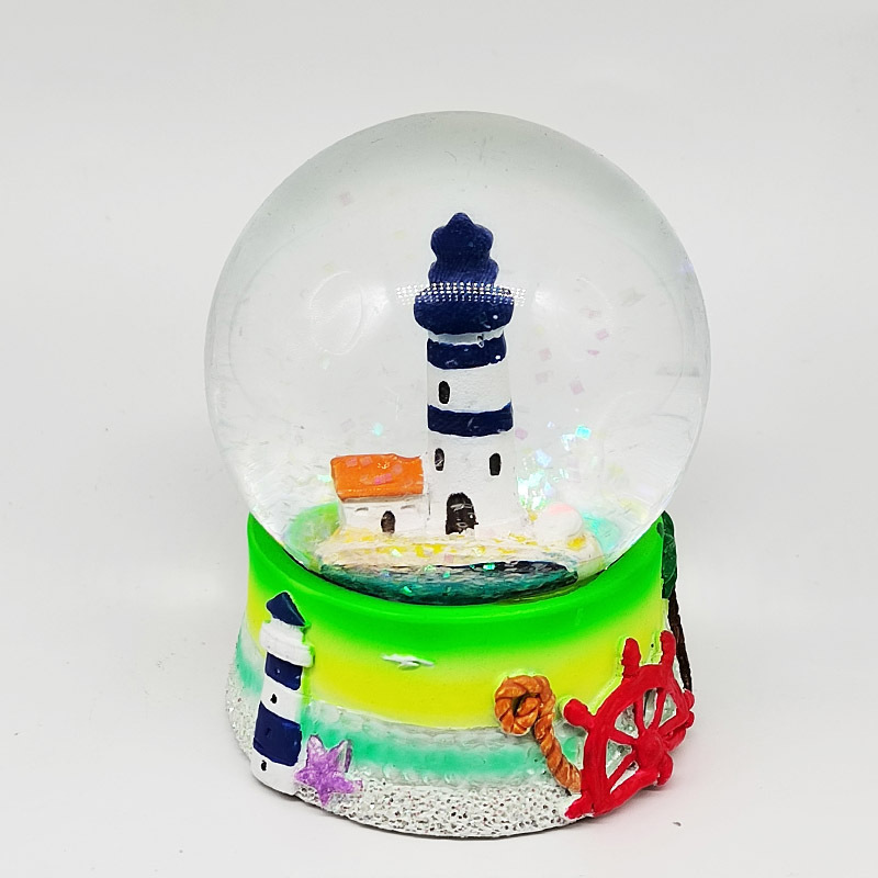 SNOW Global Lighthouse Stone Water Globe Figurine with Sparkling Glitter Collectible Novelty Ornament SNOWGLOBE for Home Decor