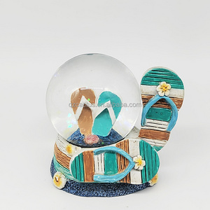 Wholesale custom Bahamas ocean animal shape shell beach trinket box fridge magnet souvenir sand ball water glitter snow globe