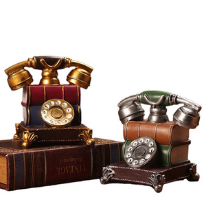 European retro telephone model creative home decoration pieces antique office desktop decoration resin camera ornament