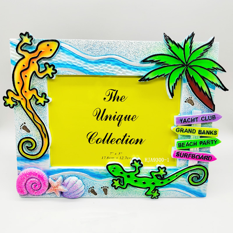 Custom high quality Resin Sea Life Dolphin Turtle Cartoon photo picture frame Bahamas Beach tourist attractions Hawaii souvenir