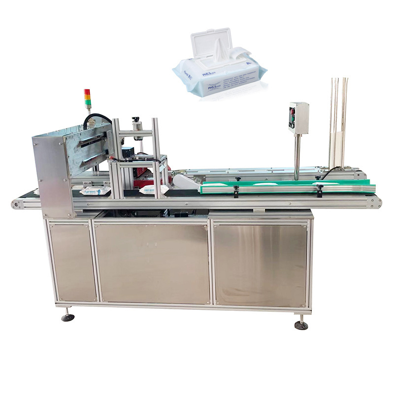 Full automatic wet wipe making machinery production line automatic baby wipes stickers cover lid machine