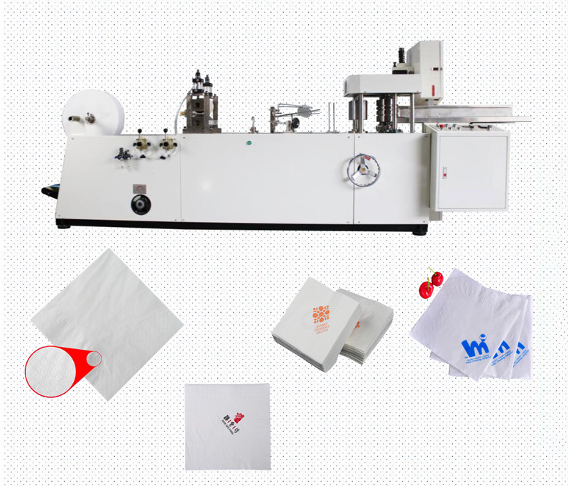 Automatic Paper Napkin Printing Making Machine for Napkin Paper Embossing Folding Cutting Counting Packing