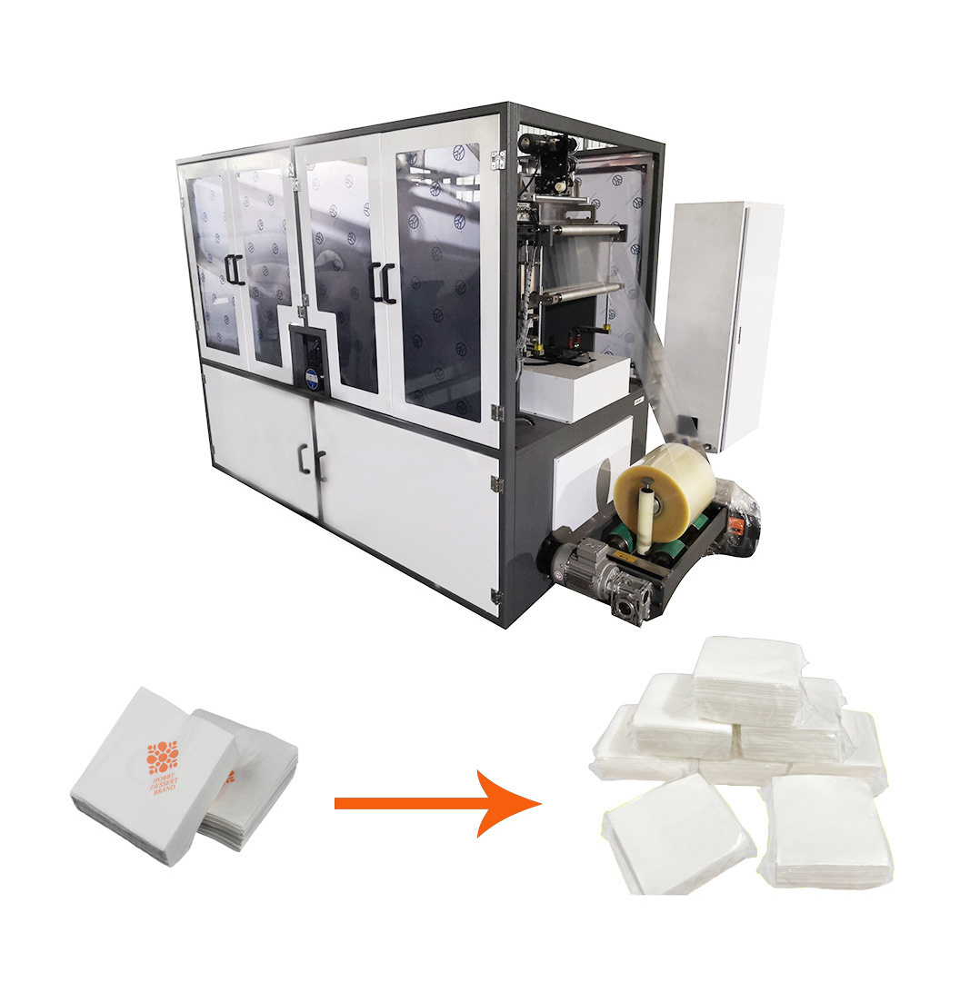 Automatic Napkin Packing Machine Restaurant Table Napkin Tissue Folding Cutting Paper Serviette Packing Machine