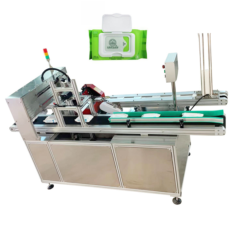 Full automatic wet wipe making machinery production line automatic baby wipes stickers cover lid machine