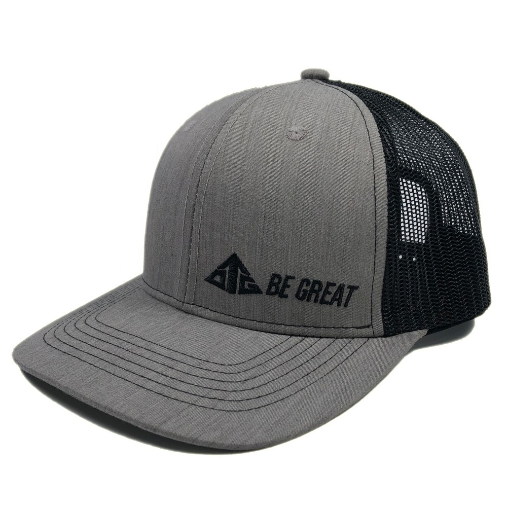 OEM high quality cotton outdoor fashion grey mesh gorra caps logo embroidery custom 112  richardson trucker hat