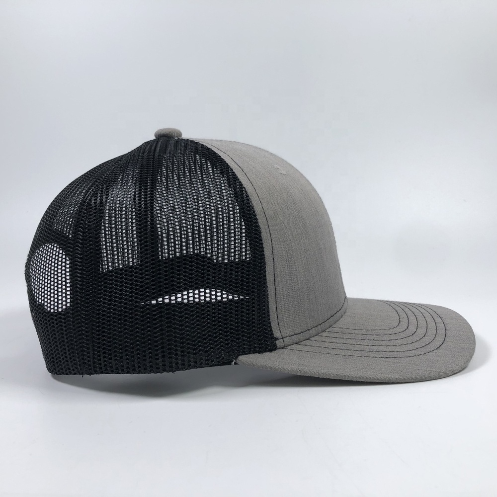 OEM high quality cotton outdoor fashion grey mesh gorra caps logo embroidery custom 112  richardson trucker hat