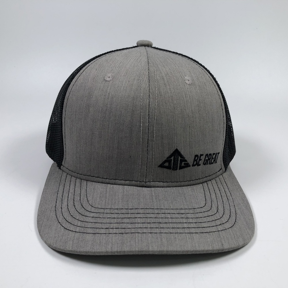 OEM high quality cotton outdoor fashion grey mesh gorra caps logo embroidery custom 112  richardson trucker hat